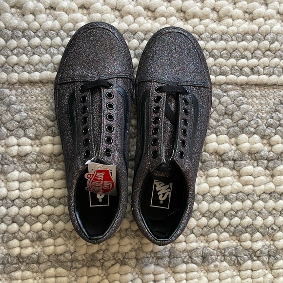 NEW Vans Rainbow Glitter Old Skool Black NWT FREE SHIPPING - Picture 2 of 9